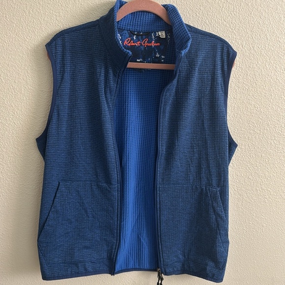 ROBERT GRAHAM Men’s Waffle Skull Embroidered Full Zip Fleece Vest - Picture 5 of 8